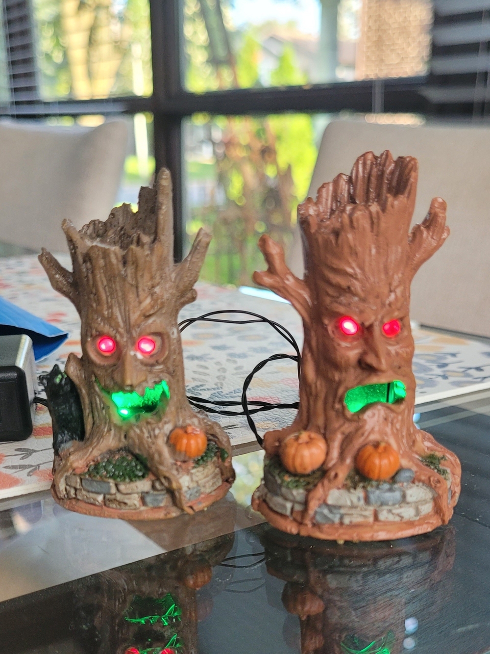 Lemax Brown Resin Tree Stump LED Halloween Figurines